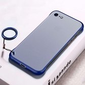 Frosted antislip TPU-beschermhoes met metalen ring voor iPhone 7/8 (blauw)