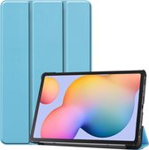 Voor Galaxy Tab S6 Lite 10,4 inch Custer-patroon Pure kleur Horizontale flip lederen tas met drievoudige houder (hemelsblauw)