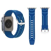 42mm fashion elektrocardiogram patroon siliconen horlogebandje voor Apple Watch Series 3 & 2 & 1 (blauw)