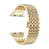 Dragon Grain massief roestvrij stalen polsband horlogeband voor Apple Watch Series 3 & 2 & 1 38 mm (goud)
