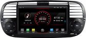 Fiat 500 2007-2015 CarPlay Android 10 navigatie en multimediasysteem autoradio WiFi Bluetooth USB ZWART