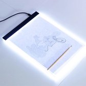 LOUZIR A4 LED licht Lichtbak / Tekentafel / Lichttafel / Lightpad met 3 dimbare lichtstanden - 2 in 1 USB adapter