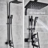 Productgigant - Doucheset Regendouchekop - mengkraan - Vierkant - RVS Zwart