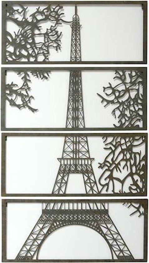 Wanddecoratie - Eiffeltoren - ijzer - 120cm hoog