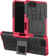 Tyre Texture TPU + PC schokbestendig hoesje voor Sony Xperia XZ4 Compact, met houder (roze)