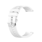 Voor Huawei Watch GT 2 46mm siliconen vervangende polsband horlogeband met zilveren gesp (wit)