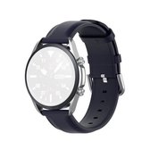 Voor Galaxy Watch 3 41 mm ronde staart lederen band, maat: gratis maat 20 mm (marineblauw)