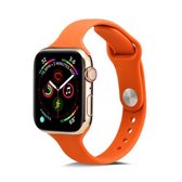 Voor Apple Wacth 5/4 44 mm & 3/2/1 42 mm dunne siliconen vervangende polsband horlogeband (oranje)