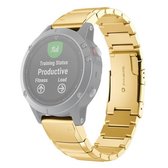 Snelle demontage stalen polsband horlogeband voor Garmin Fenix 5 x 26 mm (goud)