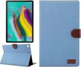 Voor Samsung Galaxy Tab A7 T505 Denim Texture PC Horizontale Flip lederen beschermhoes met houder & kaartsleuven & portemonnee & fotolijst & slaap- / wekfunctie (lichtblauw)