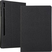 Voor Samsung Galaxy Tab S7 + / T970 Fabric Texture Horizontale Flip PU Leather Case met houder (zwart)