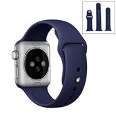 Voor Apple Watch Series 6 & SE & 5 & 4 44 mm / 3 & 2 & 1 42 mm Hoogwaardige gewone en langere rubberen sporthorlogeband met pin-and-puck-sluiting (donkerblauw)