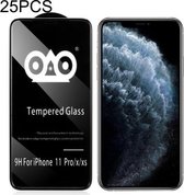 25 stuks schokbestendige anti-brekende randairbag gehard glasfolie voor iPhone X / XS