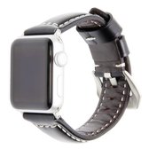 Echt lederen horlogeband voor Apple Watch Series 6 & SE & 5 & 4 40 mm / 3 & 2 & 1 38 mm (glanzend zwart)