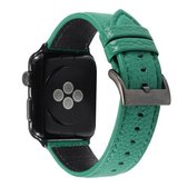 Litchi textuur lederen horlogeband voor Apple Watch Series 6 & SE & 5 & 4 40 mm / 3 & 2 & 1 38 mm (groen)