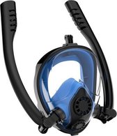 Watersport Duikuitrusting Volledig droog siliconen duikmasker Zwembril voor GoPro HERO7 / 6/5/5 sessie / 4/3 + / 3/2/1, maat: S / M (zwartblauw)