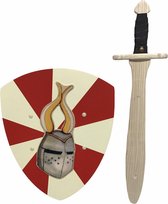Houten struikrover zwaard en Schild Mask kinderzwaard ridderzwaard ridderschild ridder