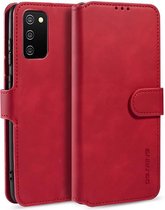 CaseMe - Samsung Galaxy A02s Hoesje - Met Magnetische Sluiting - Ming Serie - Leren Book Case -Rood