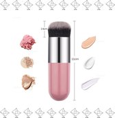 Poederkwast | Foundation Kwast | Powder Brush | Make-up Kwast | Roze Met Zilver