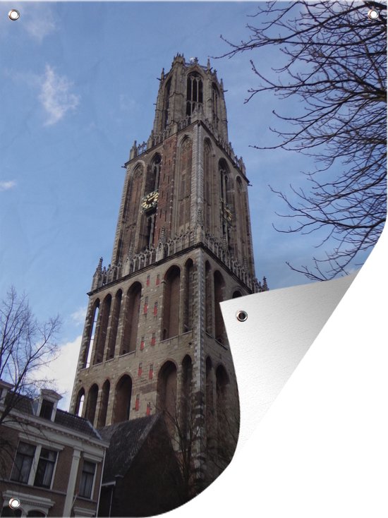 Tuin decoratie Dom - Toren - Utrecht - 30x40 cm - Tuindoek - Buitenposter