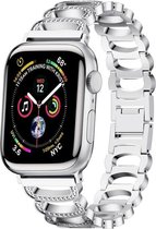 Geschikt voor Apple Watch bandje 38 / 40 / 41 mm - Series 1 2 3 4 5 6 7 8 SE - Smartwatch iWatch horloge band - 38mm 40mm 41mm - Fungus - RVS metaal - Zilver - Ovaal