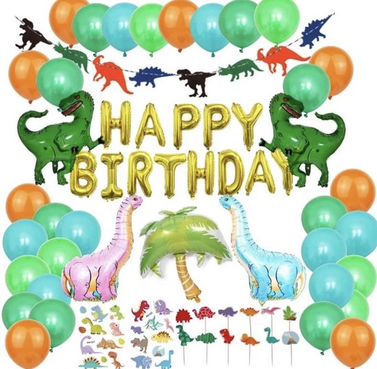 Blind Stier Verzwakken Dinosaurus Thema Verjaardag Versiering Set - Versiering pakket - Happy  Birthday - ... | bol.com