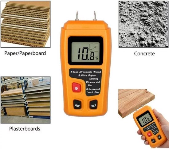 LOUZIR Houtvochtmeter inclusief batterij - 85x400 cm - Voor hout en bamboe