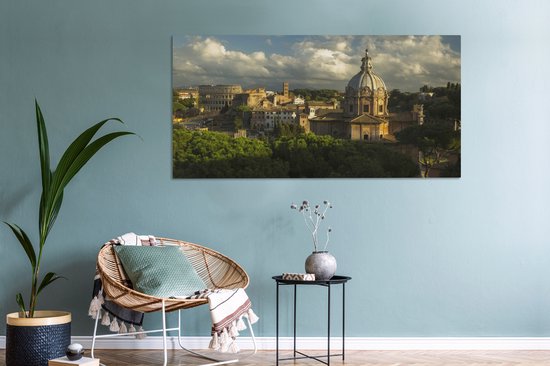 Coucher de soleil sur les vestiges de l'Empire romain 160x80 cm - Tirage photo sur toile (Décoration murale salon / chambre)