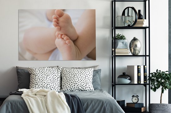 Pieds de bébé 120x80 cm - Tirage photo sur toile (Décoration murale salon / chambre)
