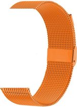 Geschikt voor Apple Watch bandje Oranje Series 1/2/3/4/5/6/SE/7 42/44/45 mm - iWatch Milanees Polsband Luxe Milanese Loop - Roestvrij staal - Magneet Sluiting