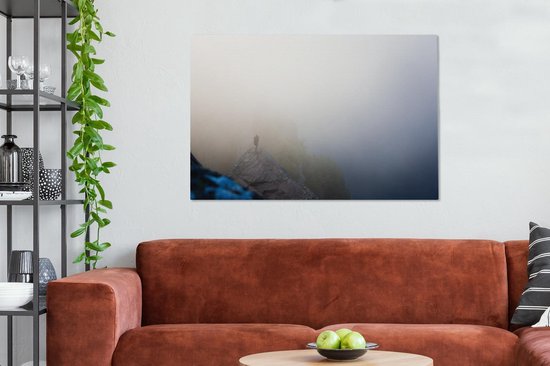 Un voyageur dans la brume toile 140x90 cm - Tirage photo sur toile (Décoration murale salon / chambre)