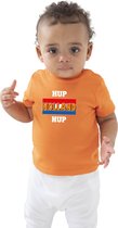 Oranje fan t-shirt voor baby / peuters - hup Holland hup - Holland / Nederland supporter - EK/ WK shirt / outfit 0-3 mnd