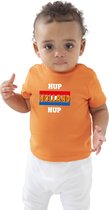 Oranje fan t-shirt voor baby / peuters - hup Holland hup - Holland / Nederland supporter - EK/ WK shirt / outfit 54/60 (0-3 maanden)