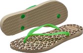 Havaianas Animals Dames Slippers - Beige/Bruin/Zwart/Groen - Maat 41/42