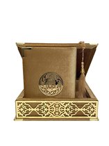 Luxe box met plex, Koran en tasbih middel Goud