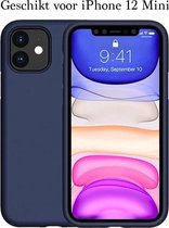 iPhone 12 Mini hoesje donker blauw apple siliconen case