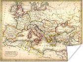 Poster Landkaart - Geschiedenis - Rome - 120x90 cm