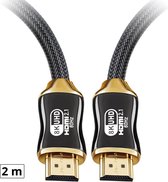 Behave HDMI Kabel 2.1 - Ultra High Speed - 10K (30hz) - 8K (60hz) - 4K (120hz) - eARC - VRR - 48 GBPS - HDMI naar HDMI - Male to Male - Gold Plated - 2 Meter