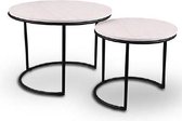 Side Tables Doreen set van 2 stuks - Zwart / Wit