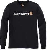 Carhartt 104107 Core Logo Longsleeve T-Shirt - Relaxed Fit - Black - XS