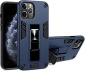 2-in-1 pc + TPU schokbestendige beschermhoes met onzichtbare houder voor iPhone 11 Pro Max (koningsblauw)
