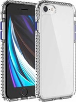 2-in-1 ultraheldere schokbestendige pc + TPU-hoes met verwijderbare kleurknop voor iPhone SE 2020/8/7 (blauw)