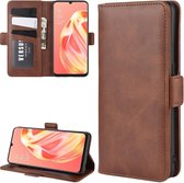 Voor OPPO A91 Dual-side magnetische gesp horizontale flip PU lederen tas met houder & kaartsleuven & portemonnee (bruin)