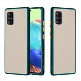 Voor Samsung Galaxy A71 5G Skin Hand Feeling Series Schokbestendig Frosted PC + TPU beschermhoes (diepgroen)