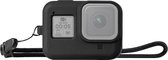 PULUZ siliconen beschermhoes met polsband voor GoPro HERO8 zwart (zwart)