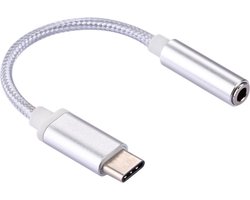 Let op type!! USB-C / Type-C Male naar 3.5mm Female golf structuur Audio Adapter voor Samsung Galaxy S8 & S8 PLUS / LG G6 / Huawei P10 & P10 Plus / Oneplus 5 / Xiaomi Mi6 & Max 2 / en andere Smartphones  Lengte: over 10cm(zwart)