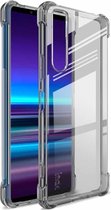 Voor Sony Xperia 1 II IMAK volledige dekking schokbestendige TPU beschermhoes (transparant zwart)