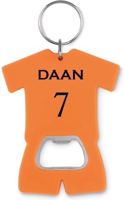 Sporten Visser Stadscentrum Oranje voetbal t-shirt flesopener sleutelhanger met naam,foto of tekst  bedrukken -... | bol.com
