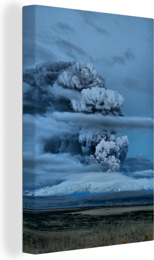 Smoking Eyjafjallajökull toile 2cm 120x180 cm - Tirage photo sur toile (Décoration murale salon / chambre) XXL / Groot format!