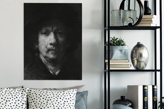 Peintures sur toile - Autoportrait - Rembrandt van Rijn - 60x80 cm - Décoration murale